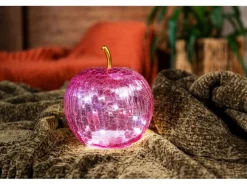 FlowerPower Deko-Apfel Pomo mit LED Ø 16,5 cm x 20,5 cm Rosa