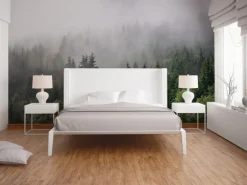 Fototapete Landschaft Wald Grün Grau 3,50 m x 2,55 m FSC®