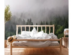 Fototapete Landschaft Wald Grün Grau 3,50 m x 2,55 m FSC®