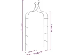 furnicato Gartenbögen 2 Stk. Schwarz 120x38x260 cm Stahl