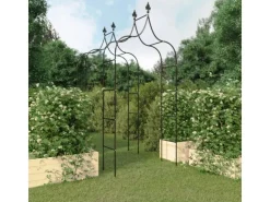 furnicato Gartenbögen 2 Stk. Schwarz 120x38x260 cm Stahl