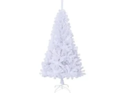 furnicato Künstlicher Weihnachtsbaum mit Dicken Zweigen Weiß 120 cm PVC