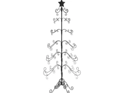 furnicato Metall-Weihnachtsbaum für Dekorationen Schwarz 215 cm