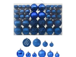 furnicato 100-tlg. Weihnachtskugel-Set Blau