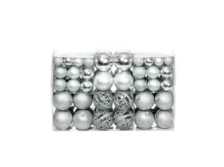furnicato 100-tlg. Weihnachtskugel-Set 3/4/6 cm Silbern