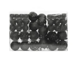 furnicato 111-tlg. Weihnachtskugel-Set Schwarz Polystyrol
