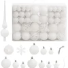 furnicato 111-tlg. Weihnachtskugel-Set Weiß Polystyrol