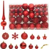 furnicato 111-tlg. Weihnachtskugel-Set Rot Polystyrol