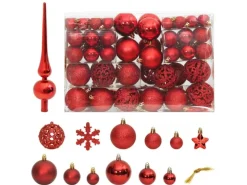 furnicato 111-tlg. Weihnachtskugel-Set Rot Polystyrol