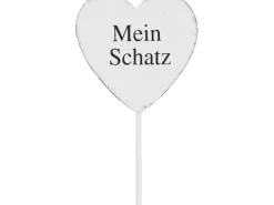 Gartenstecker Herz Antikweiß 35 cm