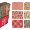 Geschenkpapier mit Weihnachtsmotiven Braun 70 cm x 200 cm 6-fach sortiert