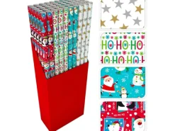 Geschenkpapier mit Weihnachtsmotiven XXL 100 cm x 500 cm 4-fach sortiert