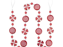 Girlande mit Kugeln Rot-Weiß 160 cm