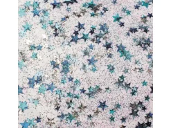 Glitterglue Flasche 53 ml Dosierverschluss Confetti Sterne Blau-Silber