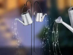 Globo 80 x LED Solarleuchte Metall Silbergrau 112 cm x 17 cm