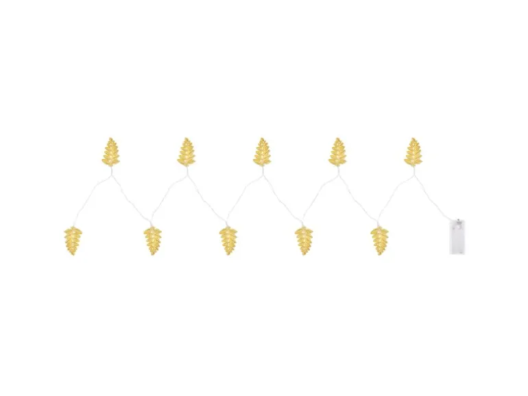 Globo LED-Lichterkette Blätter 10 LEDs Kunststoff 165 cm Gold