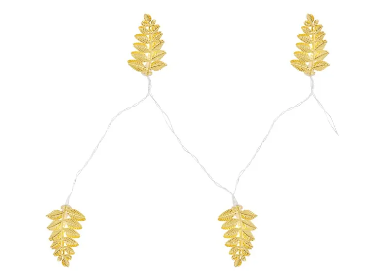 Globo LED-Lichterkette Blätter 10 LEDs Kunststoff 165 cm Gold