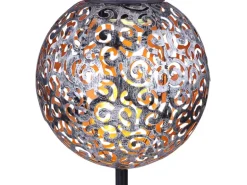 Globo LED-Solaraußenleuchte Kugel Dekogeflecht Silber 54 cm x 18,5 cm x 18,5 cm