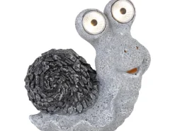 Globo LED-Solaraußenleuchte Schnecke Kunststoff Grau
