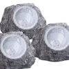 Globo LED-Solaraußenleuchte in Steinoptik Grau 3 Stk.