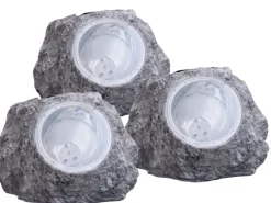 Globo LED-Solaraußenleuchte in Steinoptik Grau 3 Stk.