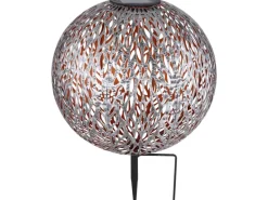Globo LED-Solaraußenleuchte mit Ornamentkugel und Erdspieß