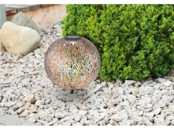 Globo LED-Solaraußenleuchte mit Ornamentkugel und Erdspieß