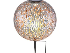 Globo LED-Solaraußenleuchte mit Ornamentkugel und Erdspieß