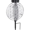 Globo LED-Solaraußenleuchte mit Erdspieß Silber