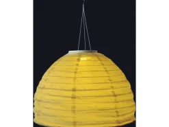 Globo LED-Solarhängeleuchte Leinen Weiß Ø 40 cm H: 30 cm