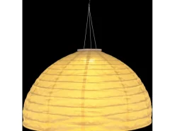 Globo LED-Solarhängeleuchte Leinen Weiß Ø 40 cm H: 30 cm