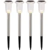 Globo LED-Solarleuchte 33 cm x Ø 5,4 cm Edelstahl 4er Set