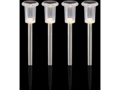 Globo LED-Solarleuchte 33 cm x Ø 5,4 cm Edelstahl 4er Set