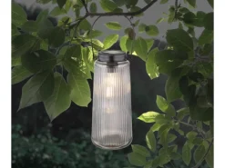 Globo LED-Solarleuchte Kunststoff Glas Rauchfarbe 25 cm x Ø 11,5 cm