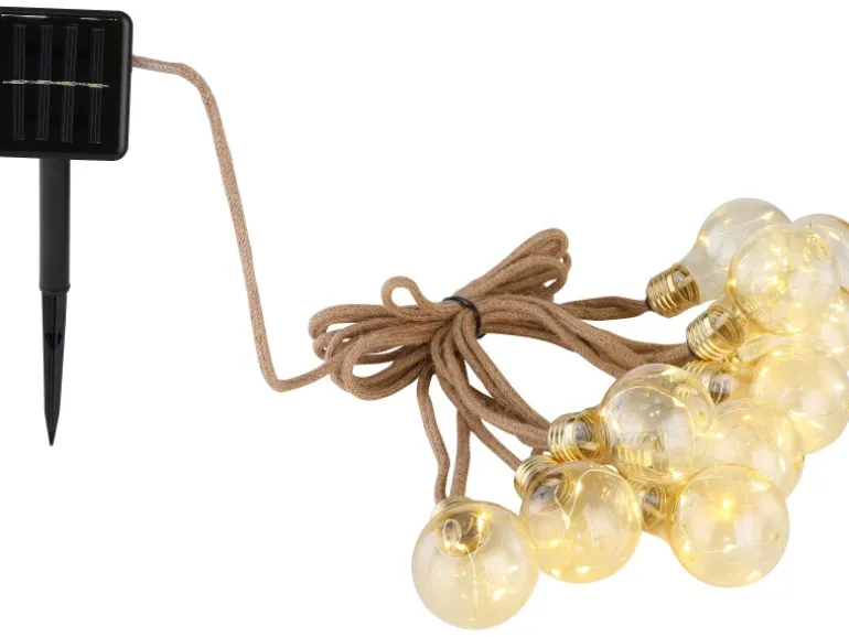 Globo LED-Solarlichterkette Kunststoff Amber