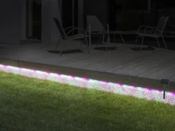 Globo LED-Solarlichterkette Bunt 3 m Kunststoff Schwarz