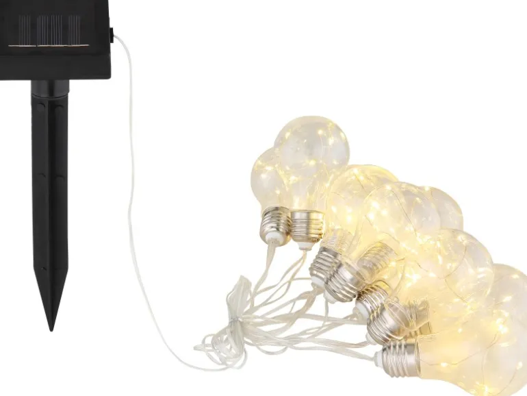 Globo LED-Solarlichterkette Kunststoff Silber-Grau