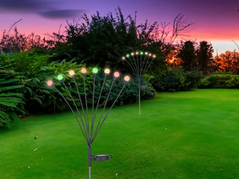 Globo Solarleuchte Edelstahl RGB 70 cm