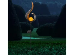 Globo Solarleuchte Metall Bronzefarben HxBxT 90x16,7x6 cm