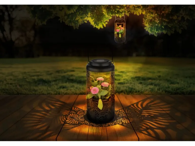 Globo Solarleuchte Metall 41 cm Schwarz Matt