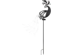 Globo Solarleuchte Metall 88 cm Silbergrau Antik