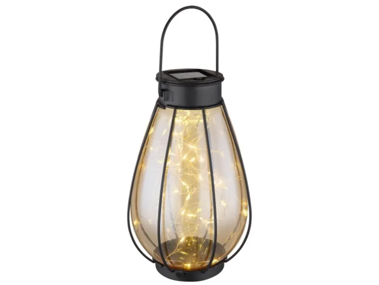 Globo Solarleuchte Metall 30 cm Schwarz Matt