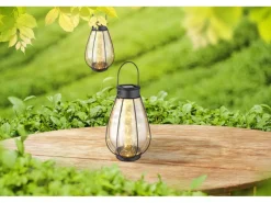 Globo Solarleuchte Metall 30 cm Schwarz Matt