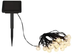 Globo Solar-Lichterkette Kunststoff 1,8 cm Schwarz Matt