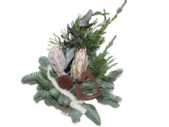 Grabschale mit Protea Topf Ø 15 cm Natur