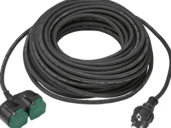 Gummiverlängerung mit Stecker 20 m Schwarz H07RN-F3G