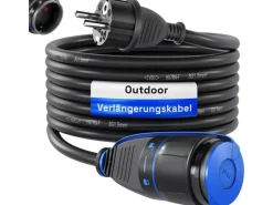 hb-digital 50m Strom Verlängerungskabel für Außenbereich H07RN-F IP44 Sicherheitsverschluß