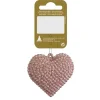Herz Kunststoff mit Glitter Rosa 6,5 cm