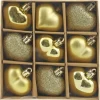 Herzen zum Hängen 9er-Pack aus Kunststoff 4,5 cm Gold