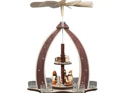 HGD Design-Pyramide Winterkinder für 6 Teelichte 28 cm x 19,5 cm x 37 cm